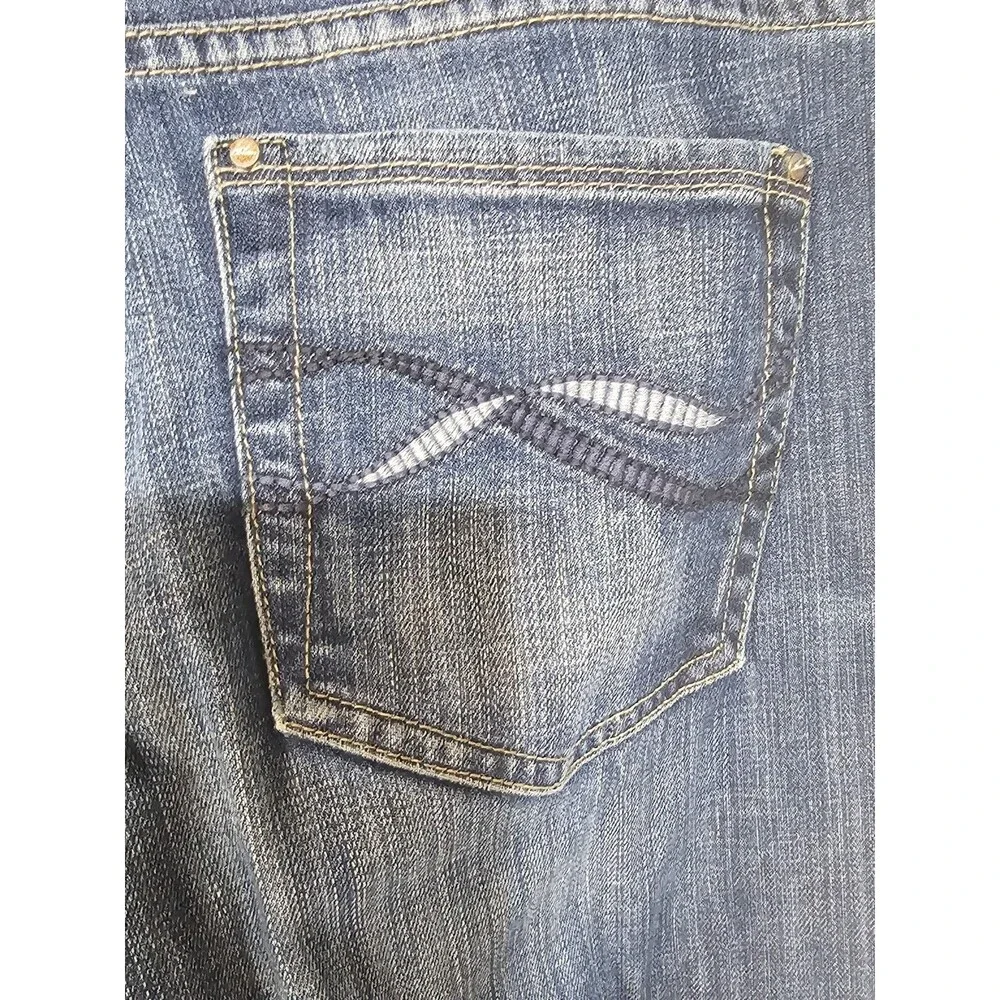 WHBM Blanc Bootcut Jeans Size 6S 6 Short Medium Dark Wash Stretch Denim EUC